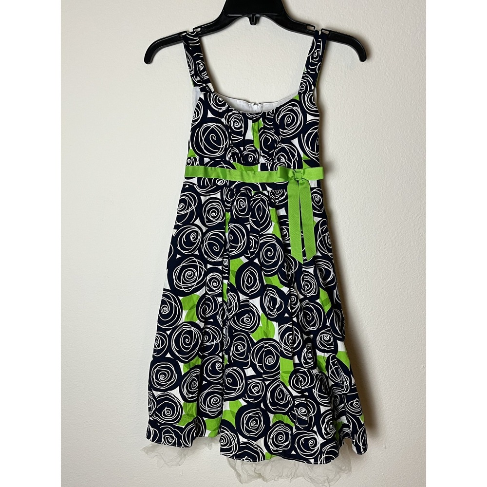 Bonnie Jean Dress Girls 14 Floral Sleeveless Bow Party Tulle Lined Special Occas